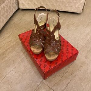 GUESS Women's Brown Woven Sandals Size 9